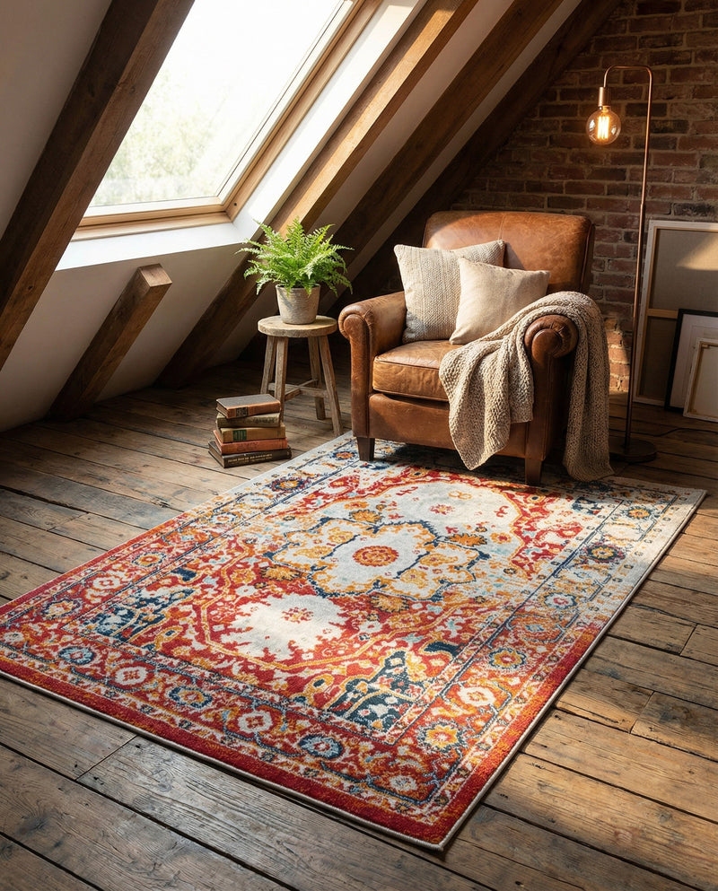 Parisian Elegance Collection Area Rug - Versailles (Rust Red) Rectangle Rust Red  lifestyle 9