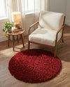 Eternal Plush Oasis Collection Area Rug -  Tranquility (Merlot) Round Merlot  lifestyle 51