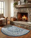 Tribal Terrace Treasures Collection Area Rug -  Incan Isle (Blue) Hearth Blue  lifestyle 49