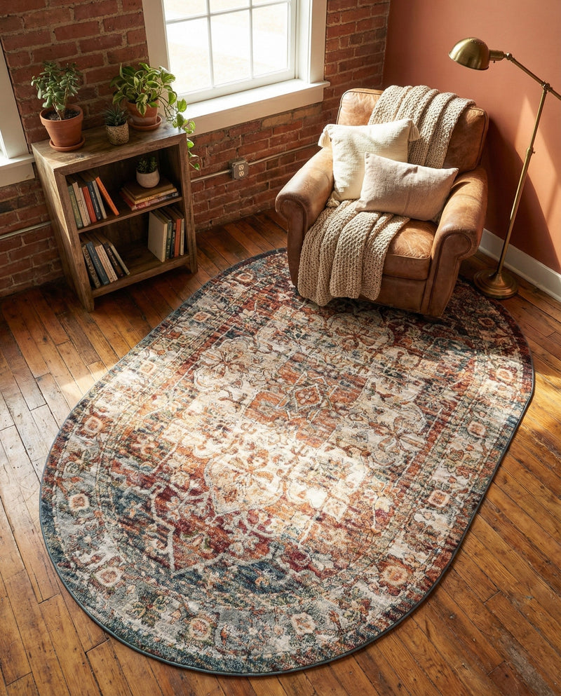 Savannah Soiree Collection Area Rug -  Everglade (Multi) Oval Multi  lifestyle 77
