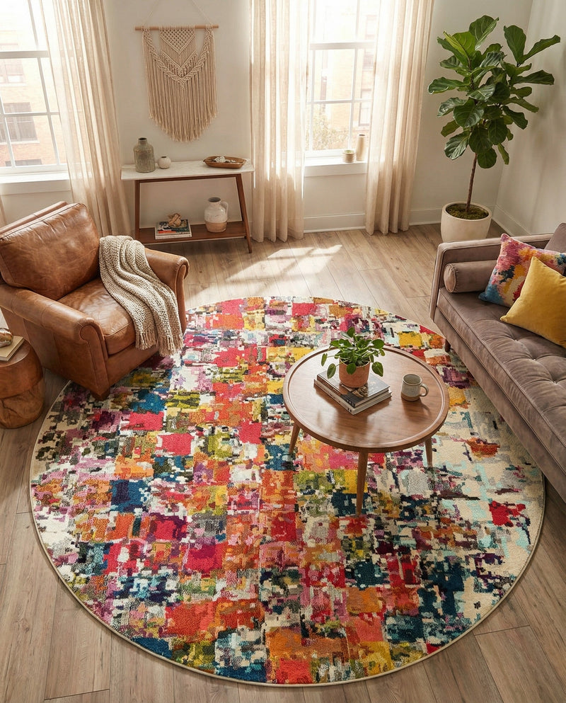 Marrakesh Elegance Collection Area Rug -  Azilal Round Multi  lifestyle 69