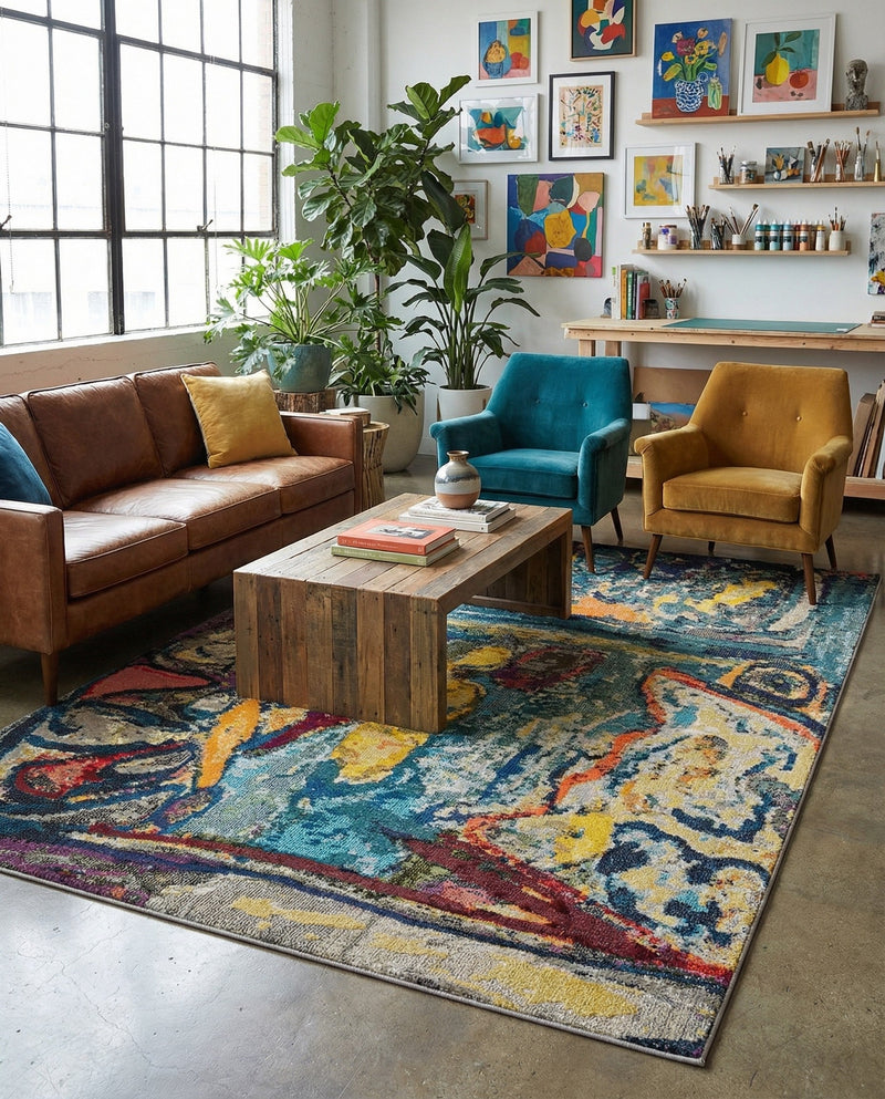 Autumnal Tapestry Collection Area Rug - Harvestville Rectangle Multi  lifestyle 26