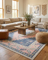 Savannah Series Collection Area Rug -  Augusta (French Blue) Rectangle French Blue  lifestyle 28