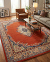 Tabriz Tapestry Collection Area Rug - Azerbaijan (Terracotta) Rectangle Terracotta  lifestyle 11