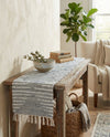 Thar Cotton Collection Area Rug - Jaisalmer (Light Gray) Table Runner Light Gray  lifestyle 75