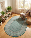 Soho Elegance Collection Area Rug -  Mercer (Turquoise) Oval Turquoise  lifestyle 56