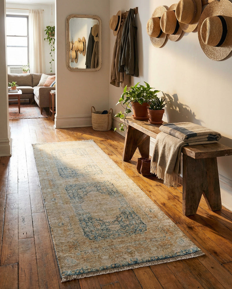 Bazaar Chic Collection Area Rug -  Kenitra Runner Blue and Ivory  lifestyle 49