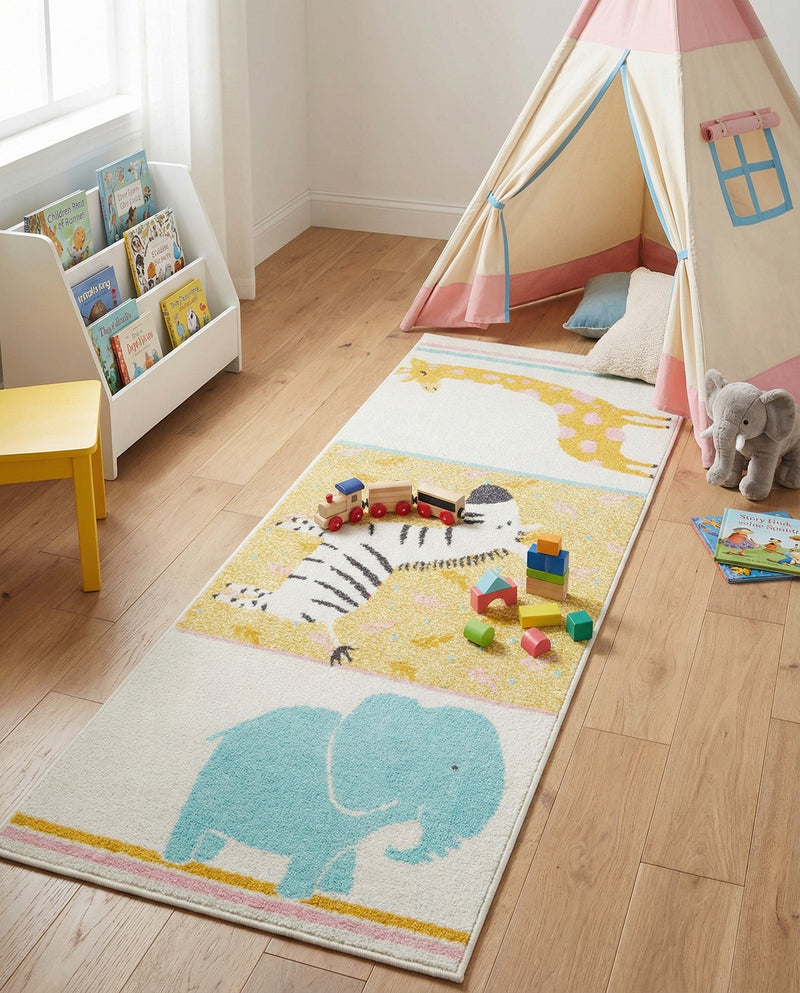 Wonder Tykes Collection Area Rug -  Wonderland Runner Ivory  lifestyle 46