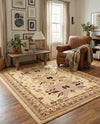 Tabriz Tapestries Collection Area Rug - Azerbaijan (Ivory) Rectangle Ivory  lifestyle 24