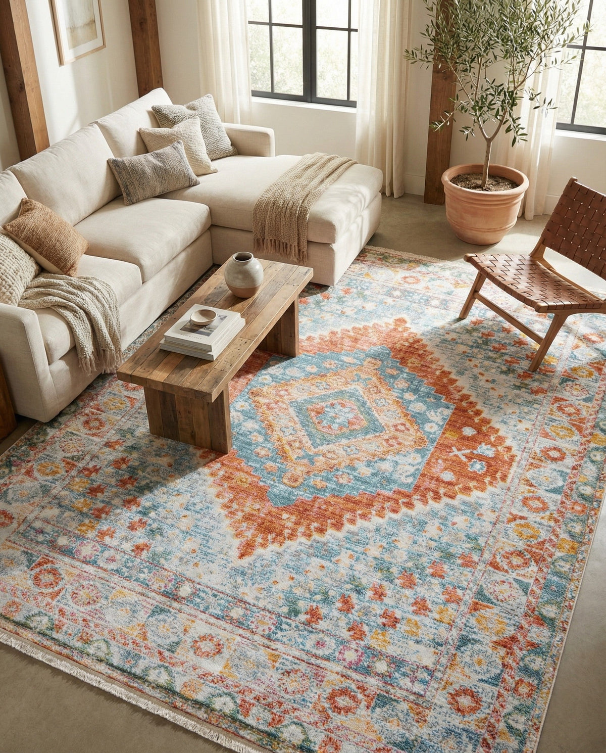 Arcadia Rugs Collection Area Rug -  Xanadu Rectangle Salmon  lifestyle 7
