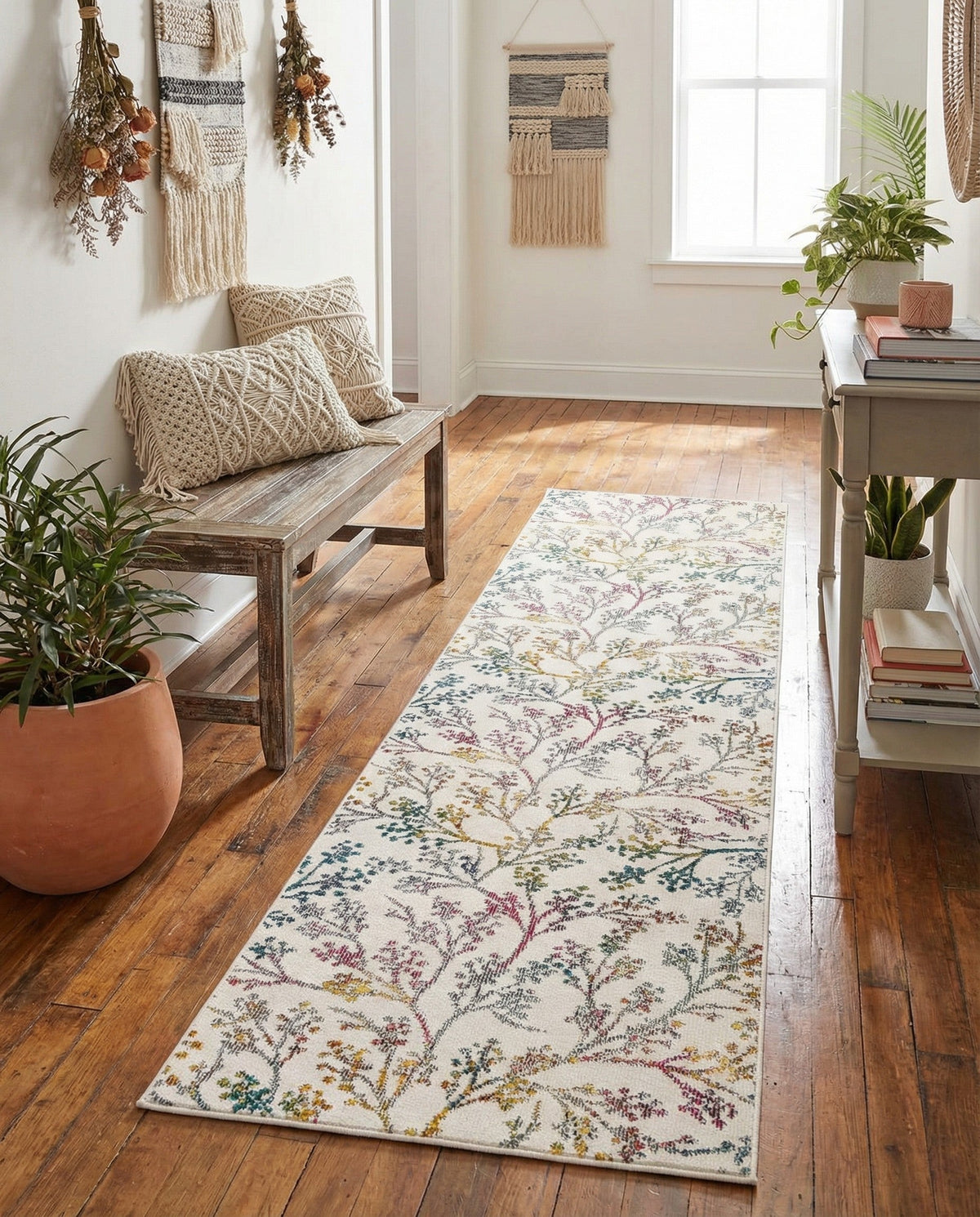 Meadow Breeze Collection Area Rug -  Sunbeam Runner Ivory  lifestyle 165