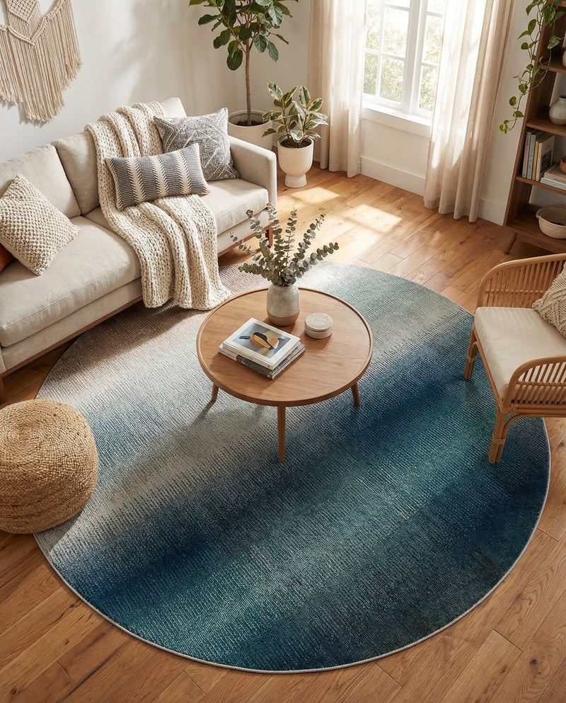 Marrakesh Elegance Collection Area Rug -  Agadir Round Blue  lifestyle 49