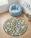 Wonder Tykes Collection Area Rug -  Chromatic Round Multi  lifestyle 37
