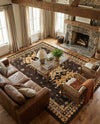 Tabriz Tapestries Collection Area Rug - Azerbaijan (Brown) Rectangle Brown  lifestyle 15