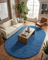 Plush Oasis Collection Area Rug - Serenity (Periwinkle Blue) Oval Periwinkle Blue  lifestyle 83