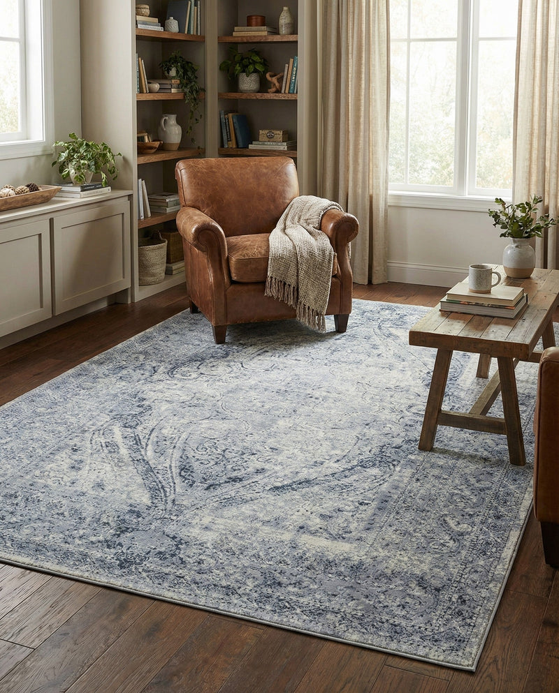 Coastal Manor Collection Area Rug -  Seagrove Rectangle Dark Blue  lifestyle 10