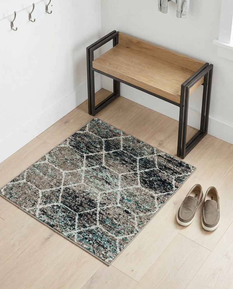 Trellis Mosaic Collection Area Rug - Arborville (Blue Multi) Rectangle Blue Multi  lifestyle 14