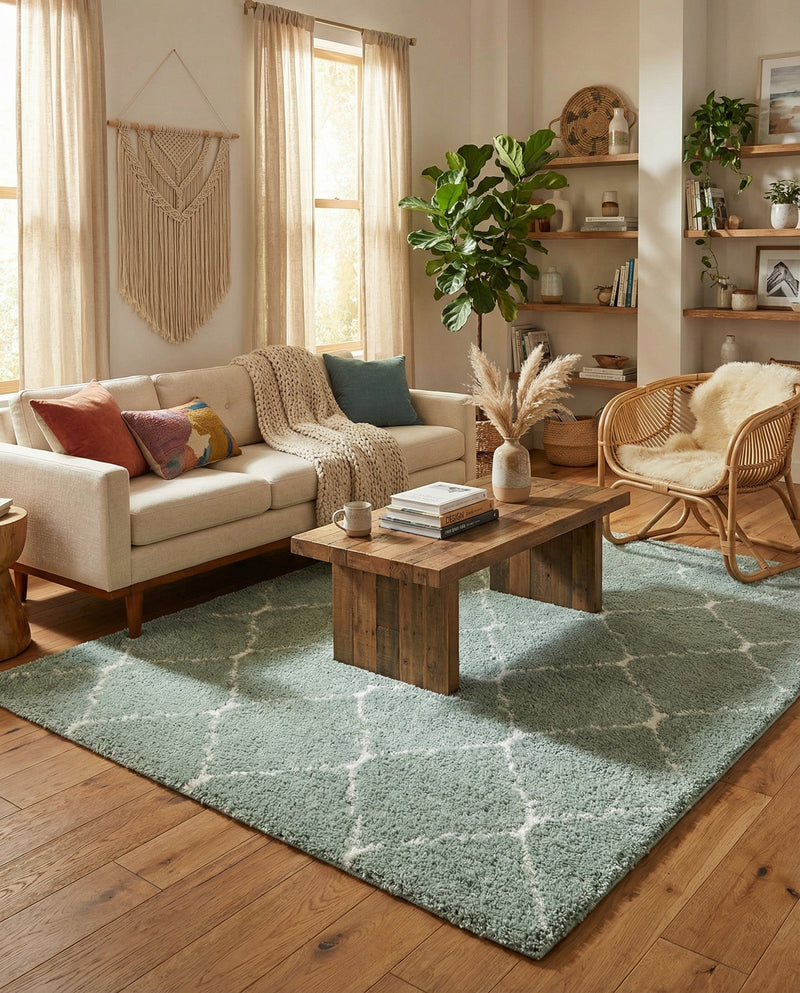 Casablanca Comfort Collection Area Rug -  Medina Rectangle Light Green  lifestyle 33