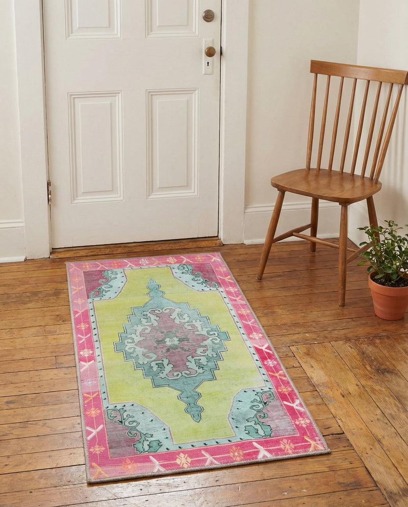 Heritage Elegance Collection Area Rug -  Winterthur (Green) Runner Green  lifestyle 47
