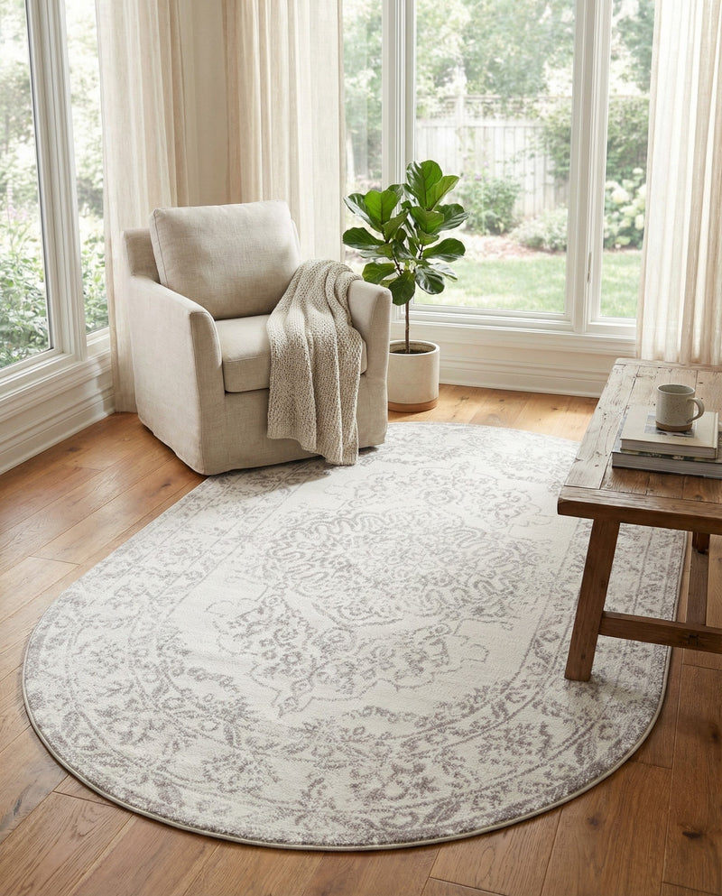 Cambridge Classics Collection Area Rug -  Magdalene (Ivory) Oval Ivory  lifestyle 63