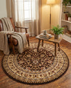 Jaipur Elegance Collection Area Rug -  Nahargarh (Brown) Round Brown  lifestyle 84