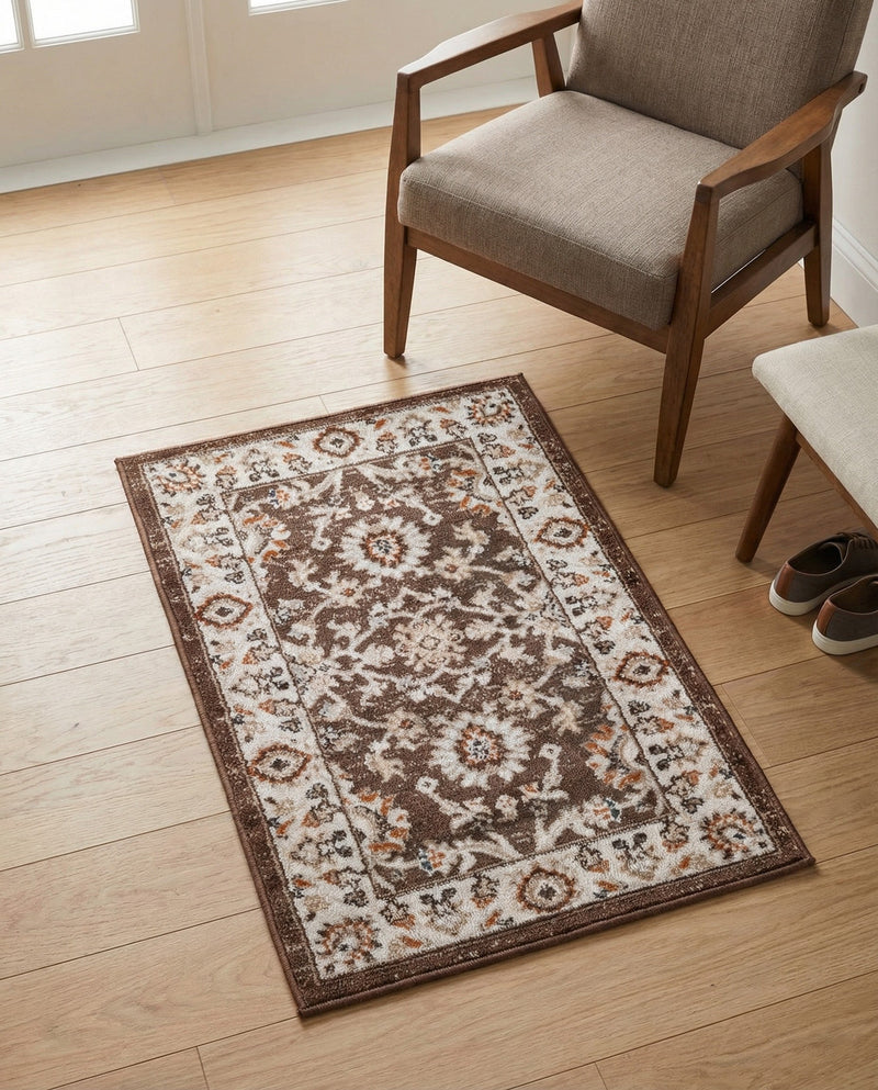 Savannah Elegance Collection Area Rug - Augusta (Brown) Rectangle Brown  lifestyle 28
