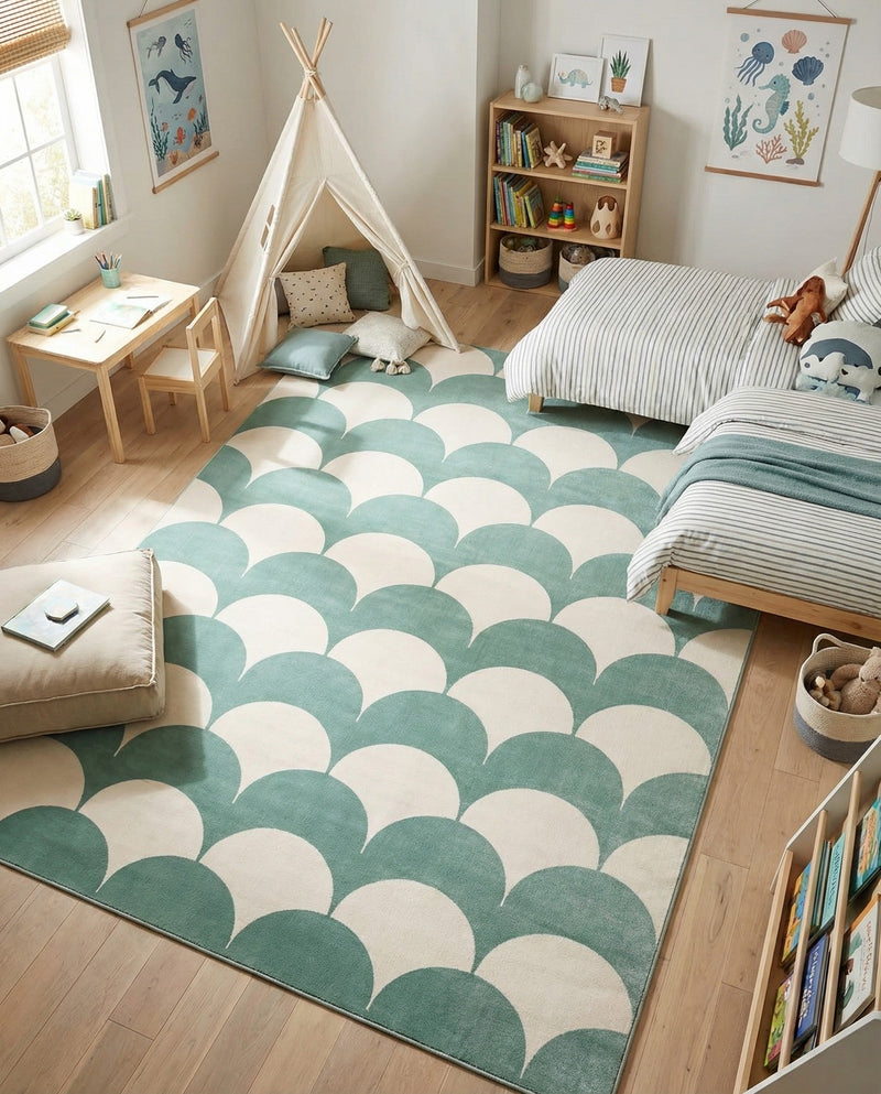 Wonder Tykes Collection Area Rug - Sparklewood Rectangle Soft Green  lifestyle 19