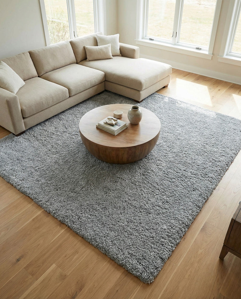 Cozy Comfort Shag Collection Area Rug - Haven (Cloud Gray) Square Cloud Gray  lifestyle 64
