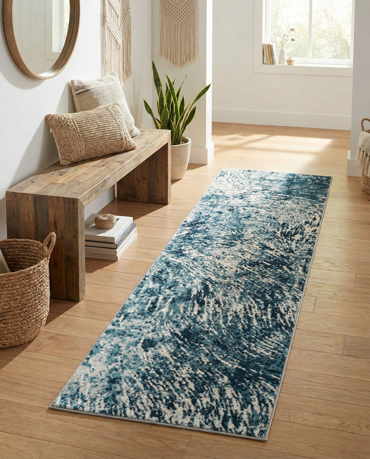 Serenity Sands Collection Area Rug -  Quietshore Runner Blue  lifestyle 88