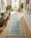 Adriana Terrace Collection Area Rug - Capri (Aqua) Runner Aqua  lifestyle 62