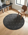 Garden Lattice Charm Collection Area Rug - Arbor (Charcoal) Round Charcoal  lifestyle 53