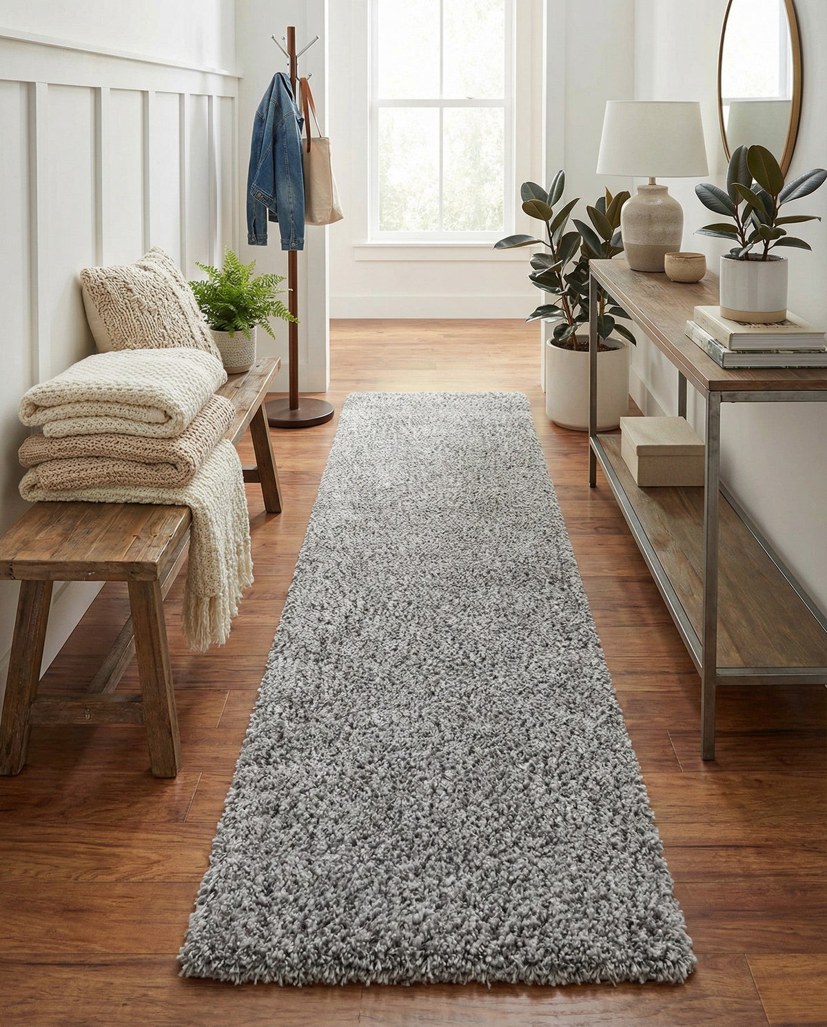 Alpine Plush Collection Area Rug - Verbier Runner LGrey  lifestyle 113