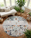 Tangier Treasures Collection Area Rug - Casablanca Round Light Blue  lifestyle 74