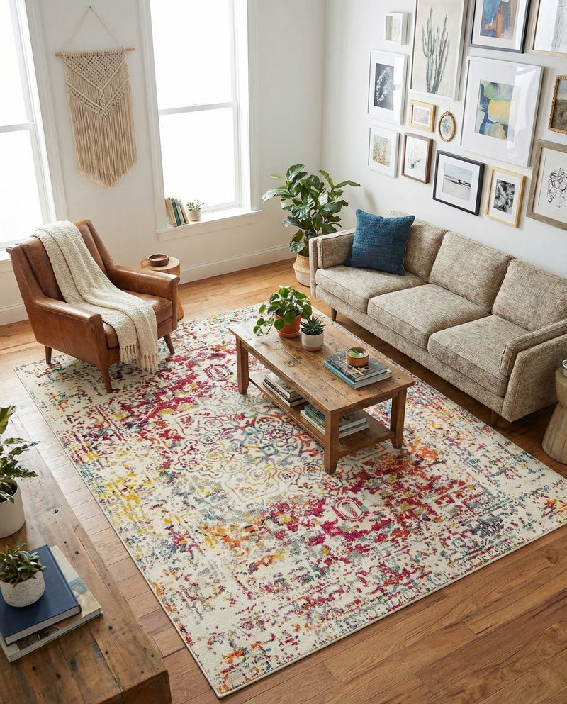 Georgetown Rugs Collection Area Rug - Dupont (Light Multi) Rectangle Light Multi  lifestyle 12