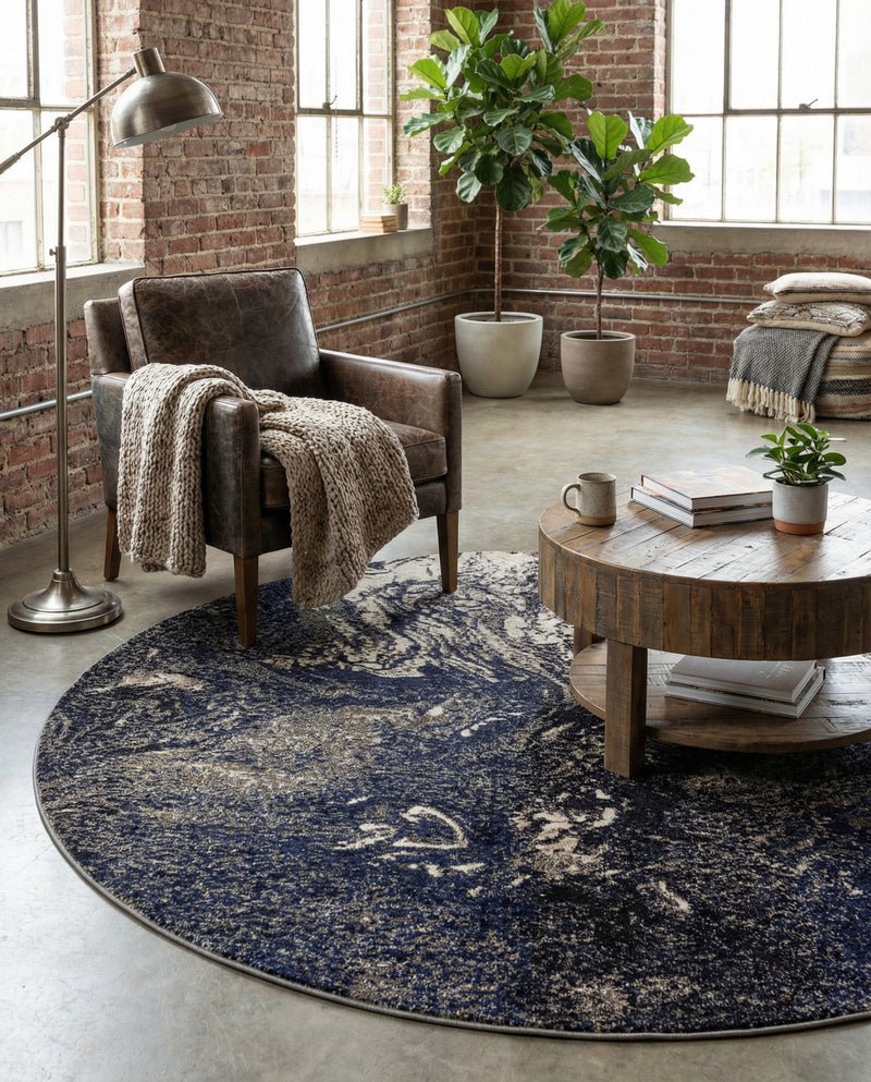 Autumnal Tapestry Collection Area Rug -  Slateville Round Gray  lifestyle 42