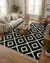 Cozy Cove Shag Collection Area Rug -  Dunes Rectangle Black and White  lifestyle 51