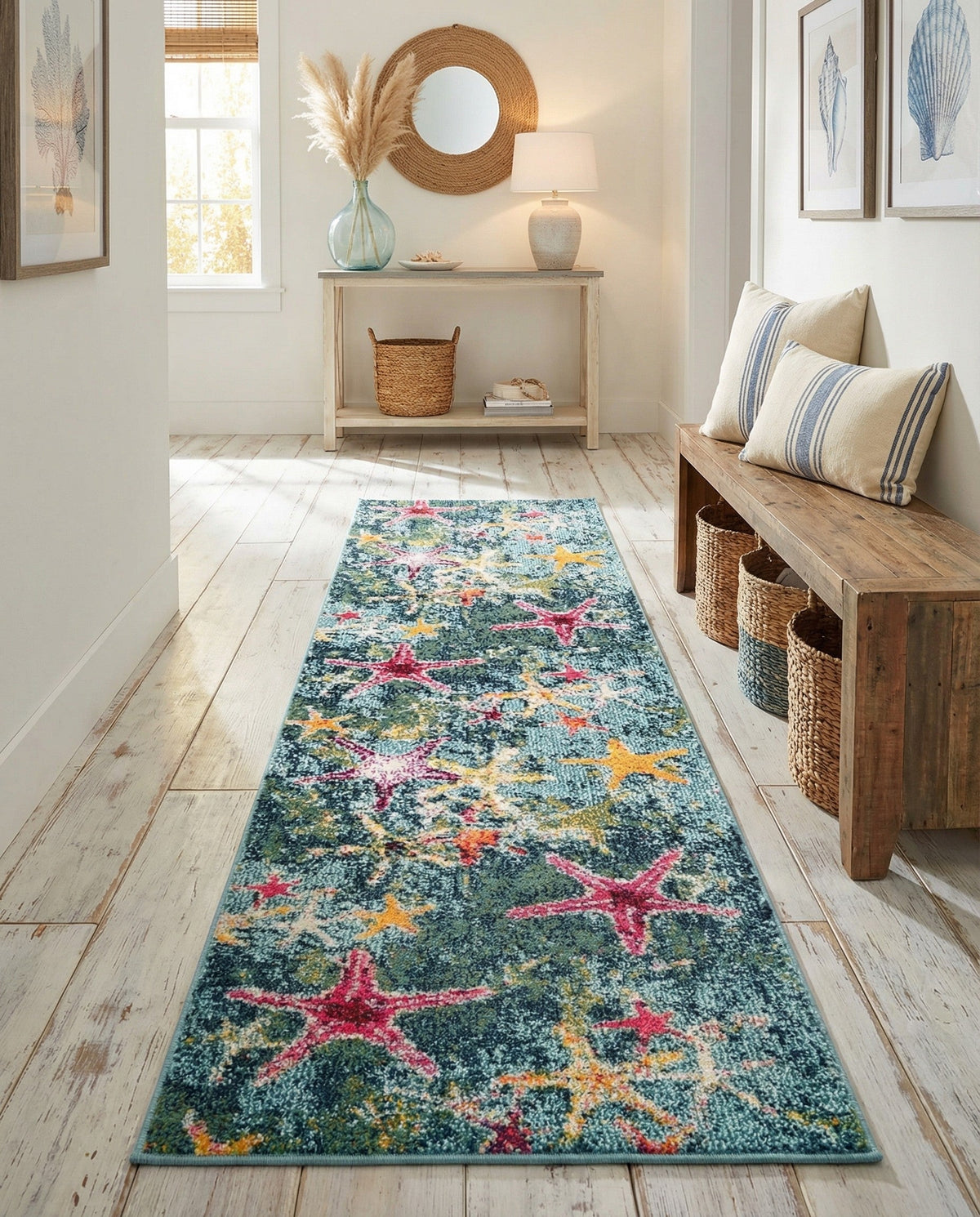 Sorrento Shores Collection Area Rug - Positano Runner Navy Blue  lifestyle 94