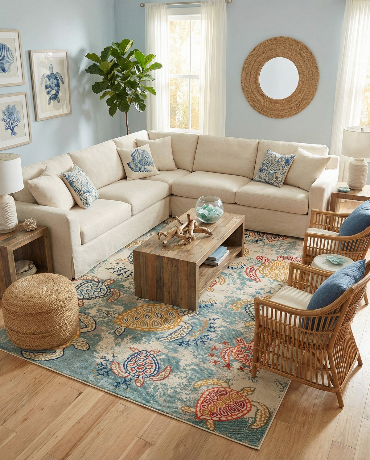 Sorrento Shores Collection Area Rug -  Massa Rectangle Beige  lifestyle 22