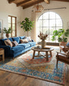 Savannah Threads Collection Area Rug - Charleston Rectangle Orange Yellow  lifestyle 17