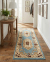 Versailles Elegance Collection Area Rug -  Louveciennes (Light Blue) Runner Light Blue  lifestyle 74