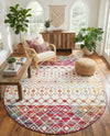 Mediterranean Lattice Collection Area Rug -  Casablanca (Ivory Multi) Oval Ivory Multi  lifestyle 69