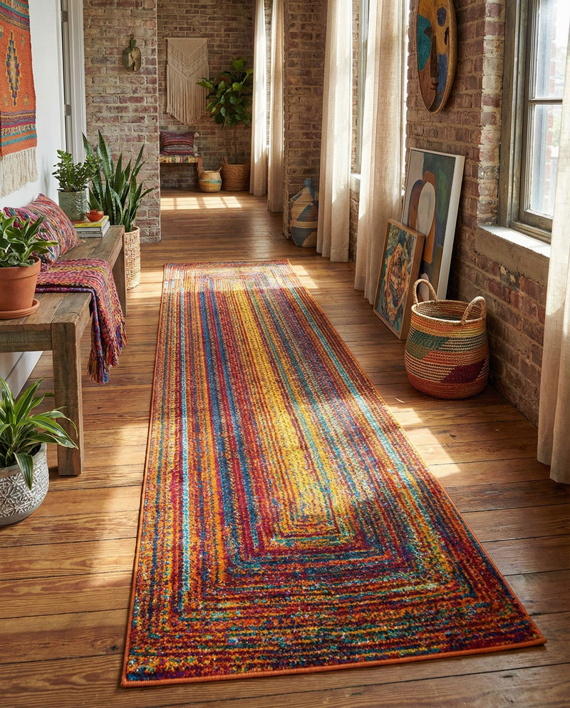 Caribbean Cove Collection Area Rug -  Martinique Runner Multi  lifestyle 24