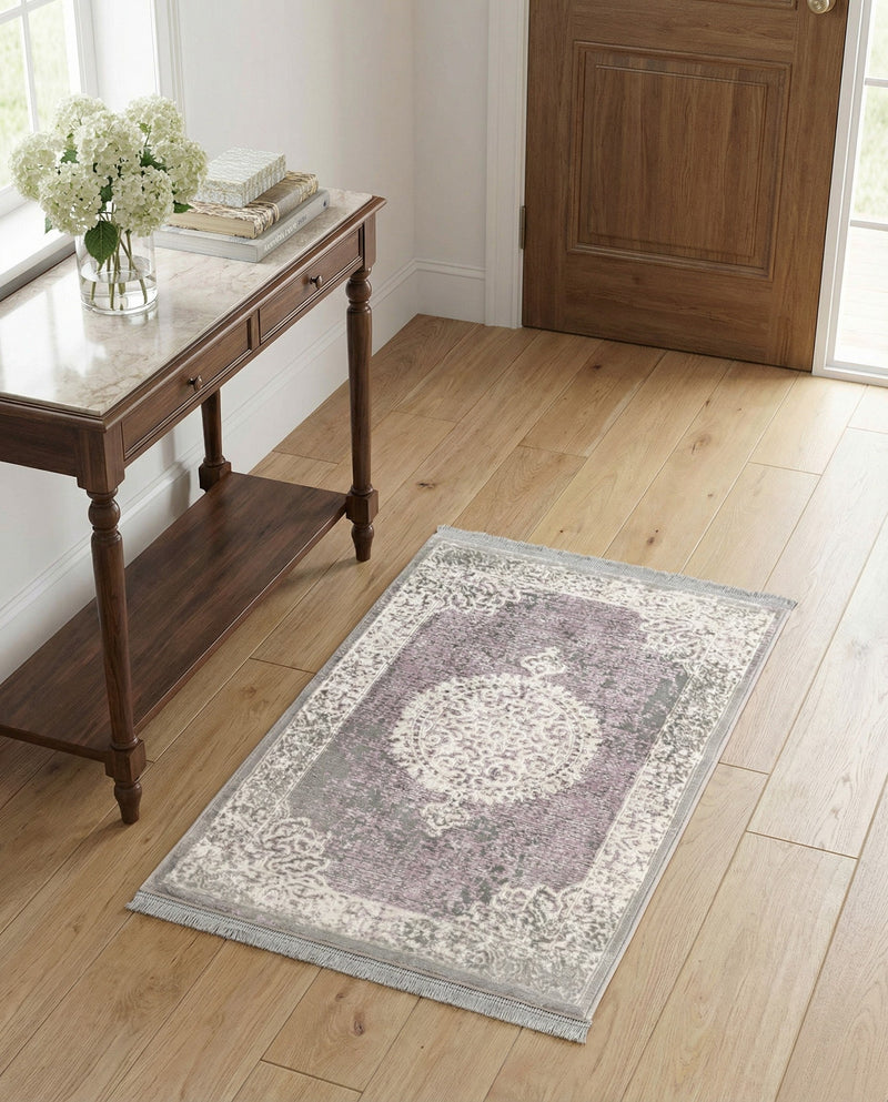 Rustic Charm Revival Collection Area Rug -  Meadowland Rectangle Purple  lifestyle 11