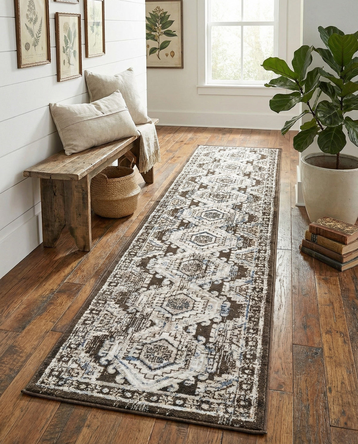 Savannah Elegance Collection Area Rug -  Tybee (Gray) Runner Gray  lifestyle 81