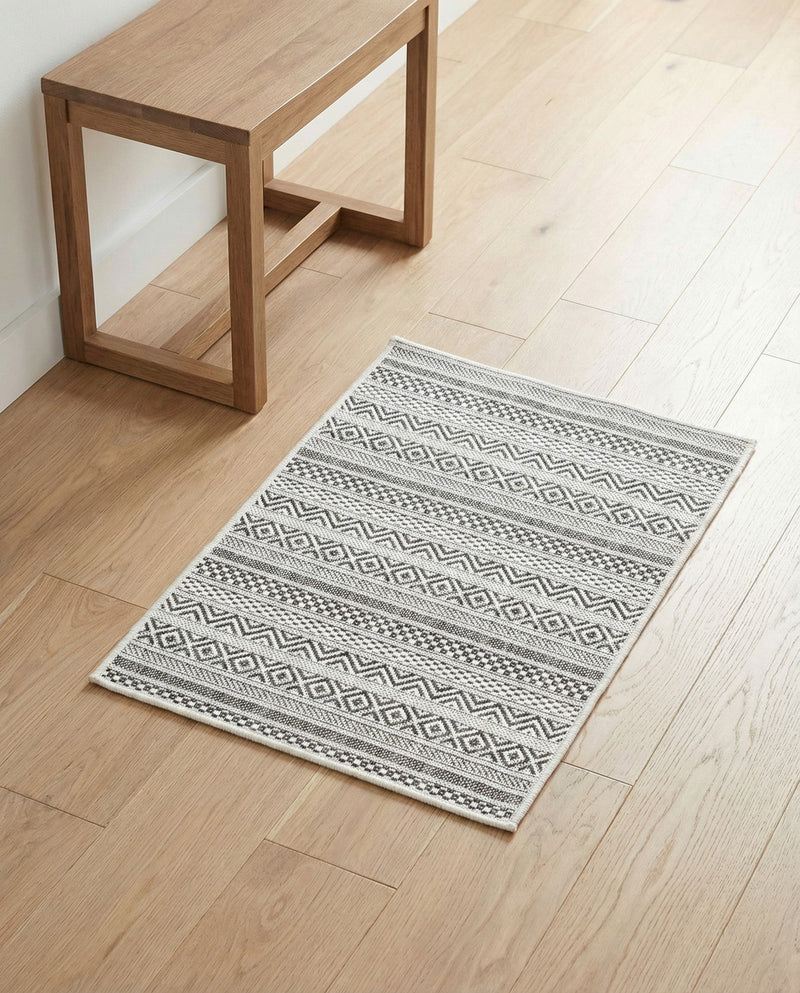 Seaside Stripes Collection Area Rug -  Boardwalk (Beige) Rectangle Beige  lifestyle 32