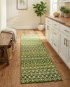 Mediterranean Lattice Collection Area Rug - Santorini (Green) Runner Green  lifestyle 41