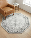 Riviera Elegance Collection Area Rug - Antibes (Gray) Octagon Gray  lifestyle 72