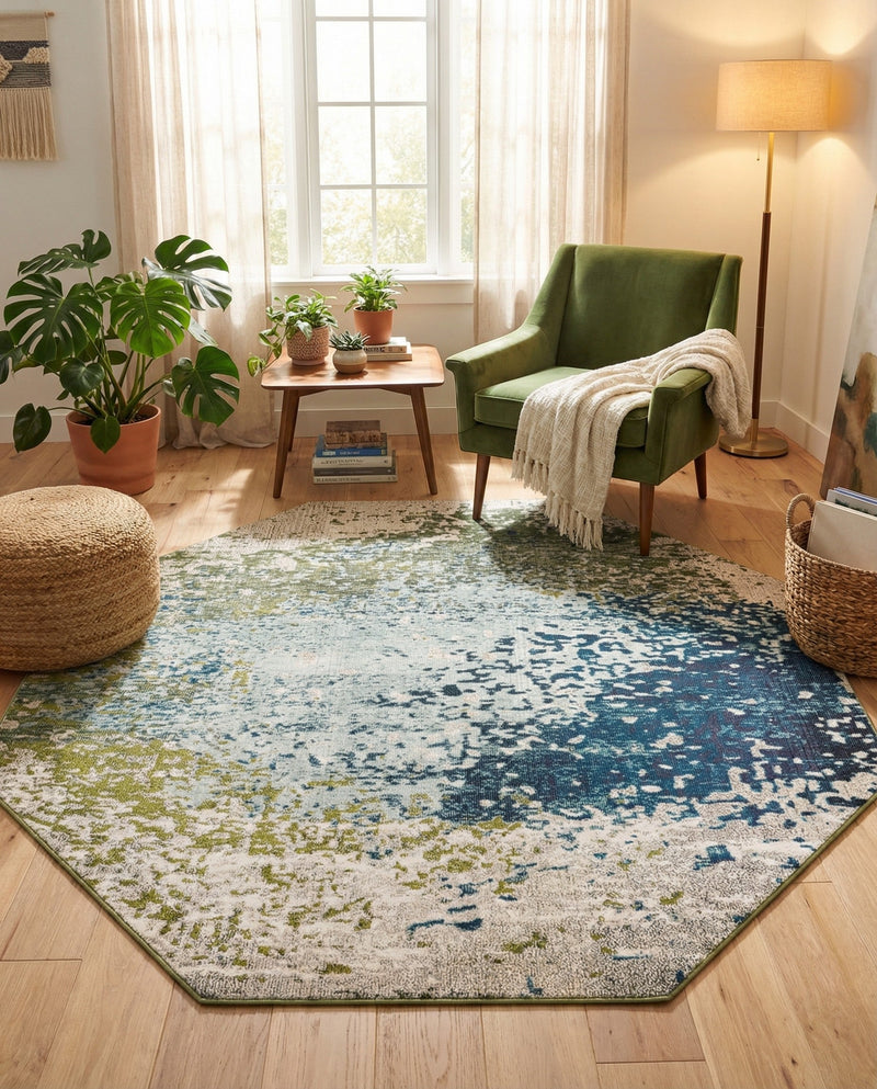 Marrakesh Elegance Collection Area Rug -  Boujad Octagon Blue  lifestyle 62