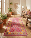 Casablanca Tapestry Collection Area Rug -  Marrakech (Berry Pink) Runner Berry Pink  lifestyle 50