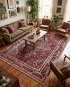 Heritage Elegance Collection Area Rug -  Schonbrunn Rectangle Burgundy  lifestyle 11